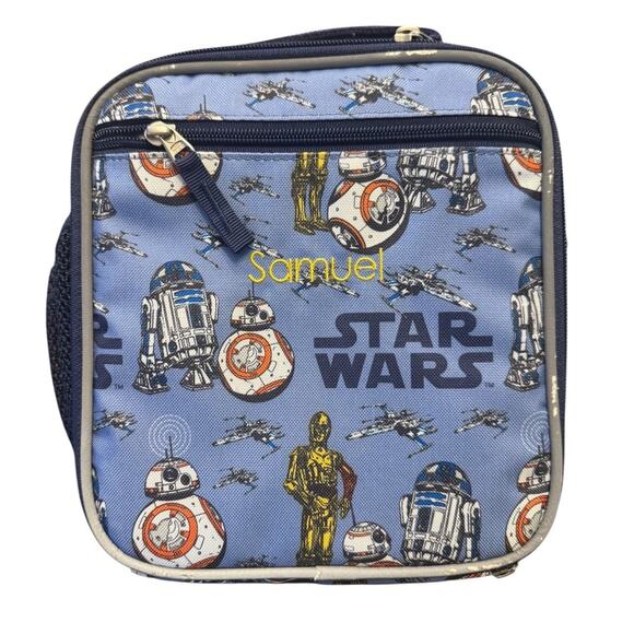 Pottery Barn Kids Star Wars Lunch Box R2-D2 BB-8 C-3PO Insulated Blue Samuel - Picture 1 of 8